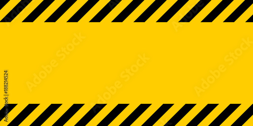 Black and yellow warning line striped rectangular background, yellow and black stripes on the diagonal