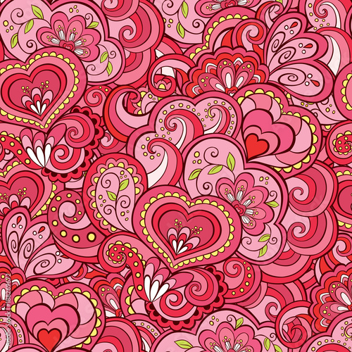 Abstract romantic seamless pattern in pink color.