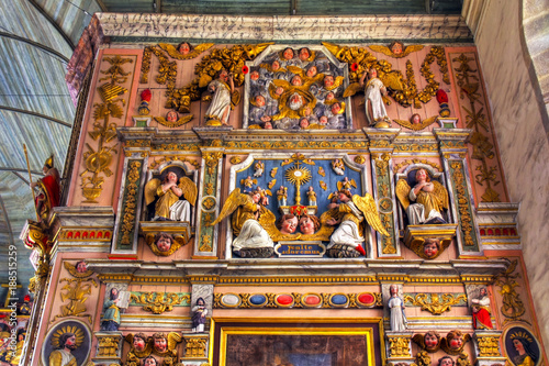 Saint Thégonnec, Le retable de l'église de l’enclos paroissial, Finistère, Bretagne