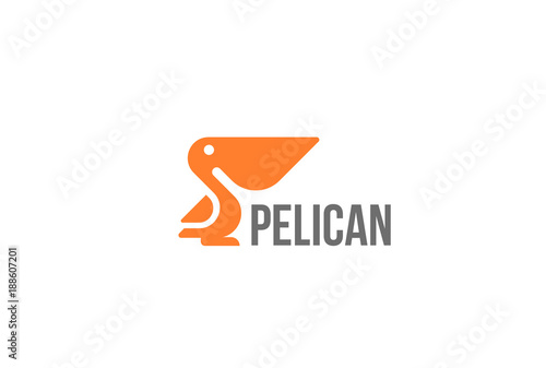 Pelican bird Logo abstract design vector Geometric style