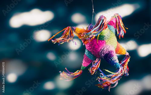 Colorful mexican pinata used in birthdays and posadas