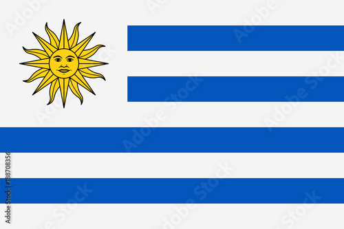 Uruguay Flag Vector Flat Icon
