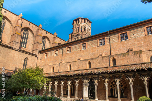 Cloister of Augustins on a sunny day in Toulouse France