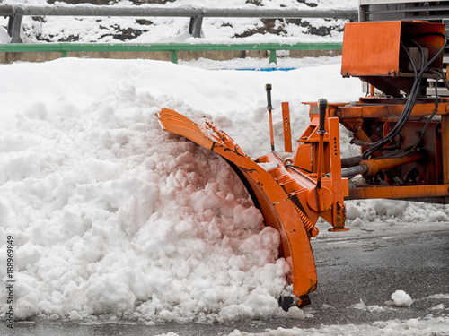 Snowplough, snowplow detail. Wth snow!