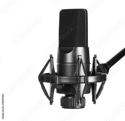 condenser microphone on stand isolated