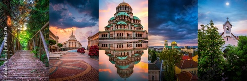 Sofia capital city of Bulgaria photo collage