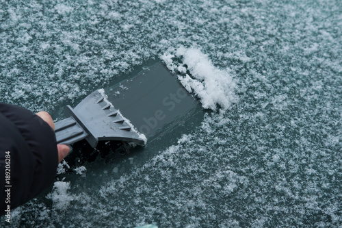 scraping frozen windshield