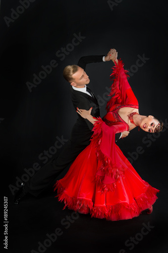 dance ballroom couple in red dress