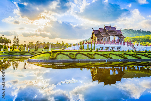 Thai style garden. Located in Royal Park Rajapruek, Chiang Mai, Thailand. 