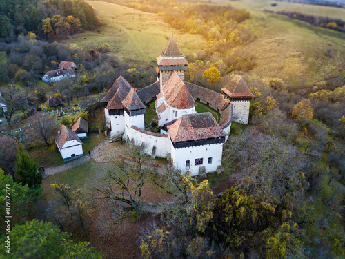 Viscri saxon church in the traditional village of Viscri, Romania. UNESCO site.