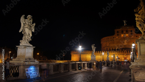 View on famous Saint Angel castle in Rome, Italy.