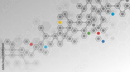 Connected hexagonal cells background