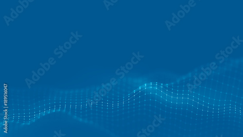  Music background. Big Data Particle Flow Visualisation. Science infographic futuristic illustration. Sound wave. Sound visualization