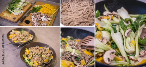 Collage Asiatisches Menü zubereiten