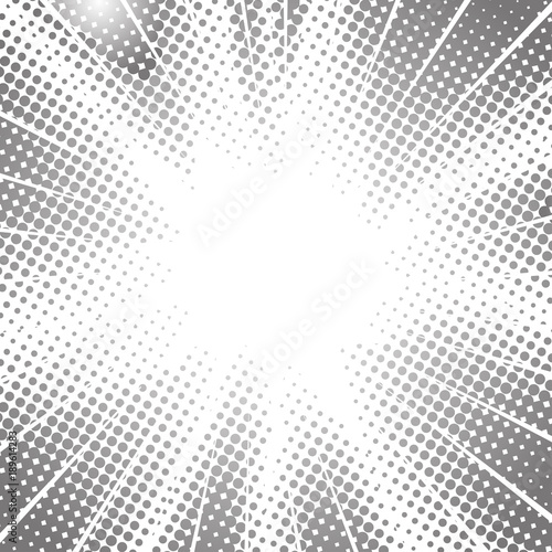 halftone radial speed lines for comic book