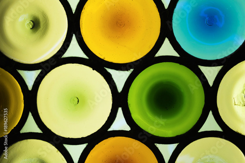 Abstract colored glass circles