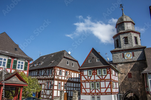 Fachwerkhäuser und Schloss in Hessen