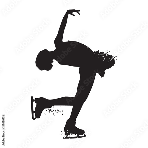 Silhouette skating woman athlete