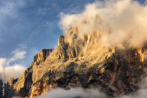 Alpine landscape with Monte Antelao peaks in the Dolomites, Italy, Europe