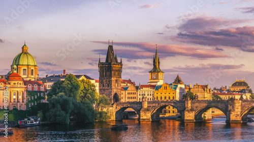 Charles Bridge in the Old Town of Prague, Czech Republic