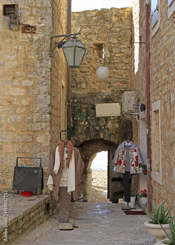Picturesque narrow street in Budva