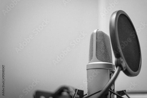Microphone close-up in recording studio