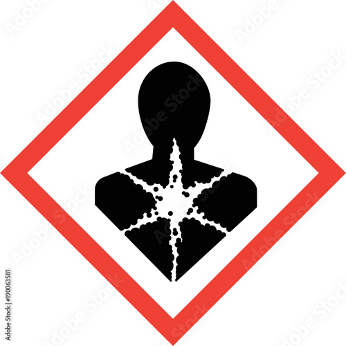 Hazard sign with carcinogenic substances
