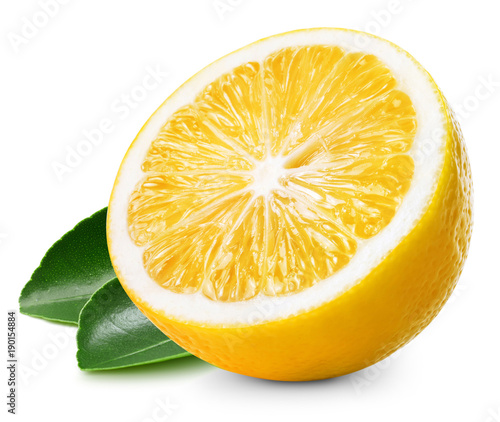 lemon half with leaf