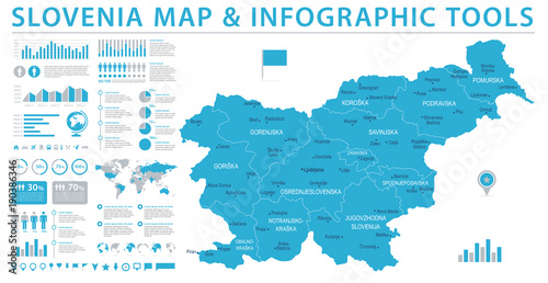 Slovenia Map - Info Graphic Vector Illustration