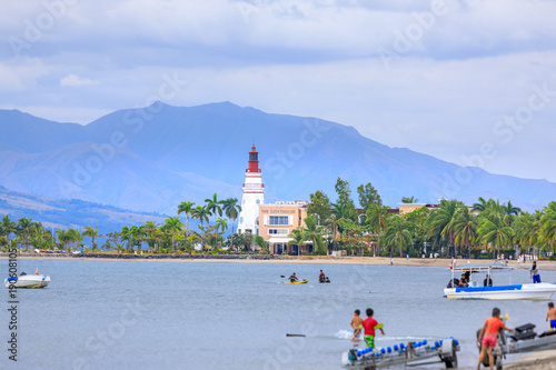 Subic Bay coast with lighthouse in Philippines