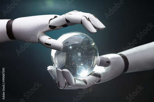 Robot Predicting Future With Crystal Ball