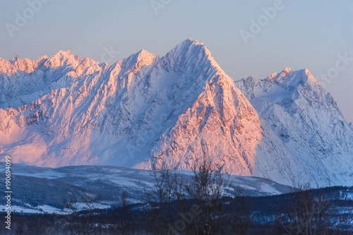 Mountains in the north of Norway.Tromso.Tromso Lapland