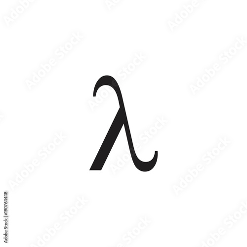 letter lambda greek symbol logo vector