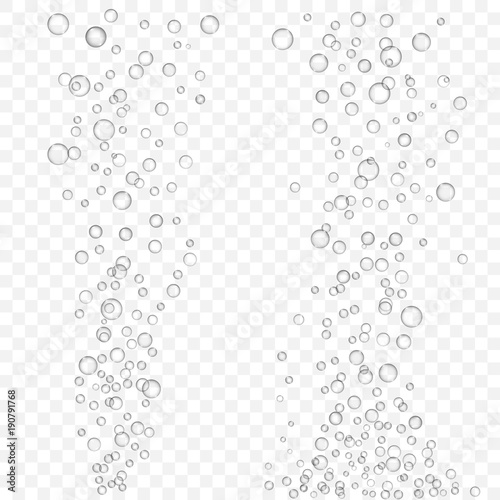 Vector air bubbles texture set isolated