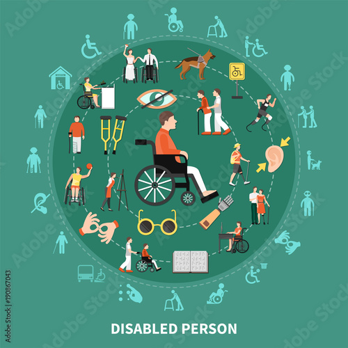Disabled Person Round Composition