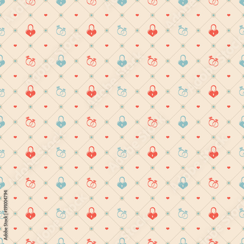 Seamless pattern on Valentines Day. Vector texture for greetings postcard, invitation, banner