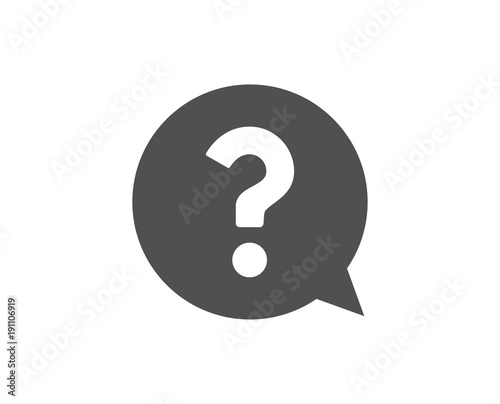 Question mark simple icon. Help speech bubble sign. FAQ symbol. Quality design elements. Classic style. Vector