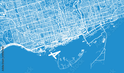 Mapa miasta miejski wektor Toronto, Kanada