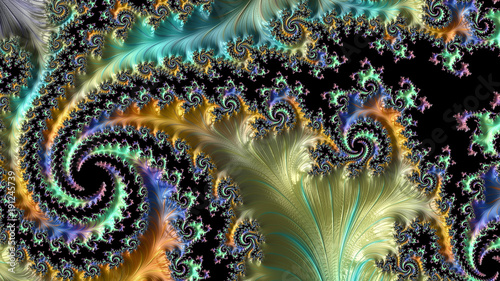 Abstract Computer generated fractal design. A fractal is a never-ending pattern. Fractals are infinitely complex patterns that are self-similar across different scales.