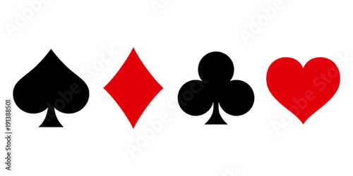 Suit deck of playing cards on white background. Vector illustration.
