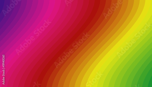 Rainbow colorful curved stripes abstract background. Vector illustration.