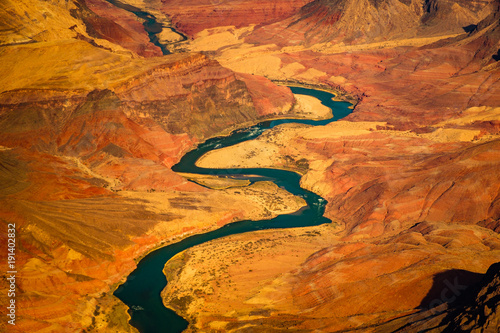 Beautiful landscape view of curved colorado river in Grand canyon