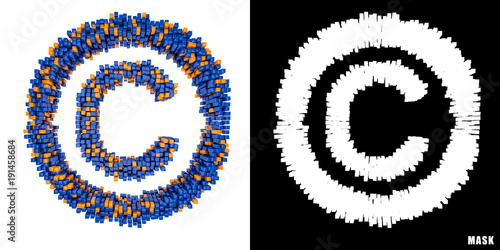 Copyright 3D sześciany kwadraty klocki piksele