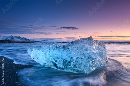 iceberg piece at diamond beach, iceland
