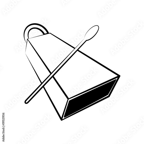 Isolated cowbell outline. Musical instrument