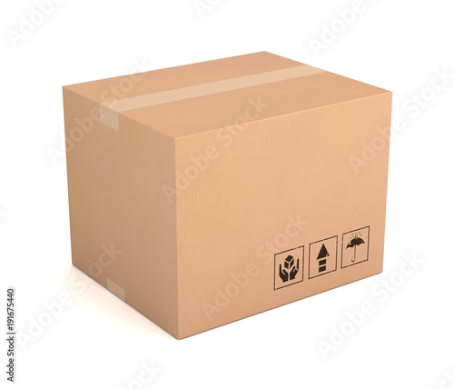 blank cardboard box 3d illustration