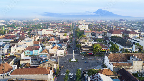 Beautiful aerial view of Tugu Yogyakarta