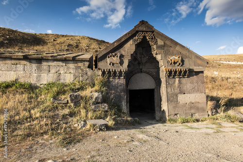 Medieval Selim caravanserai on the top of Vardenyats mountain pass Armenia.