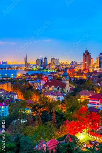 The skyline of the architectural landscape in the old city of Qingdao