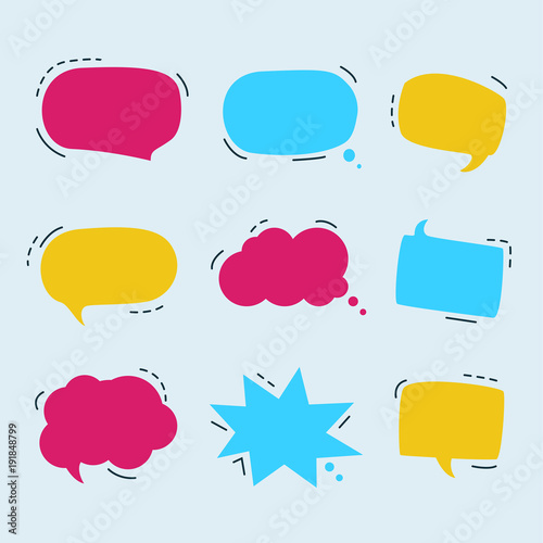 Set of colorful speech bubbles set